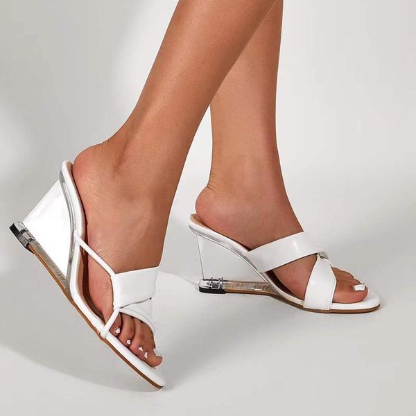 

black high heels sandals women clear heeled wedges shoes summer white slippers casual women's with
