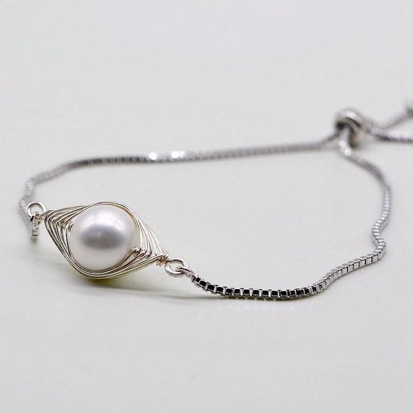 

fashion bracelet, handmade, girl white, shell pearl, adjustable, link, chain, Black