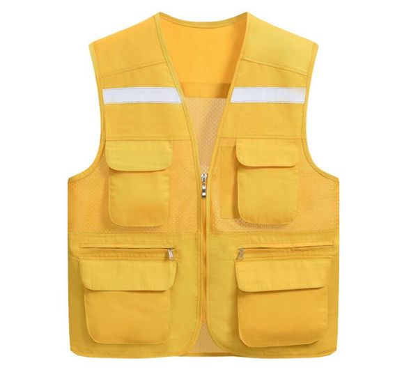 

wh w001# mesh multi-pocket reflective vest94944876556, Black