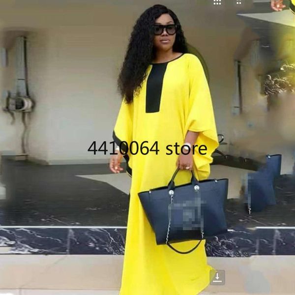 

ethnic clothing elegant bat sleeve mum yellow african dresses women 2021 dashiki summer long maxi dress africa clothes muslim fashion r, Red