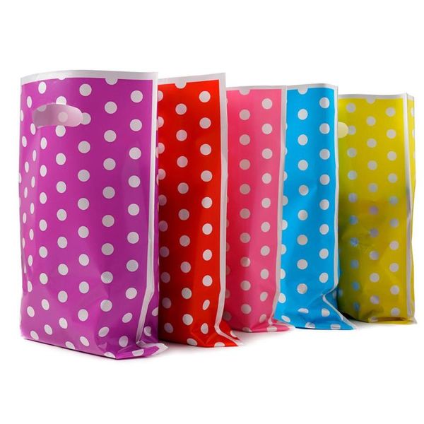

gift wrap 100pcs colorful polka dots party bags pearlescent film plastic children's birthday wedding decoration candy