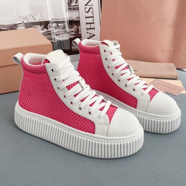 

2022 designer women shoes platform flat sneakers mesh platform sneaker luxury casual with box, Black