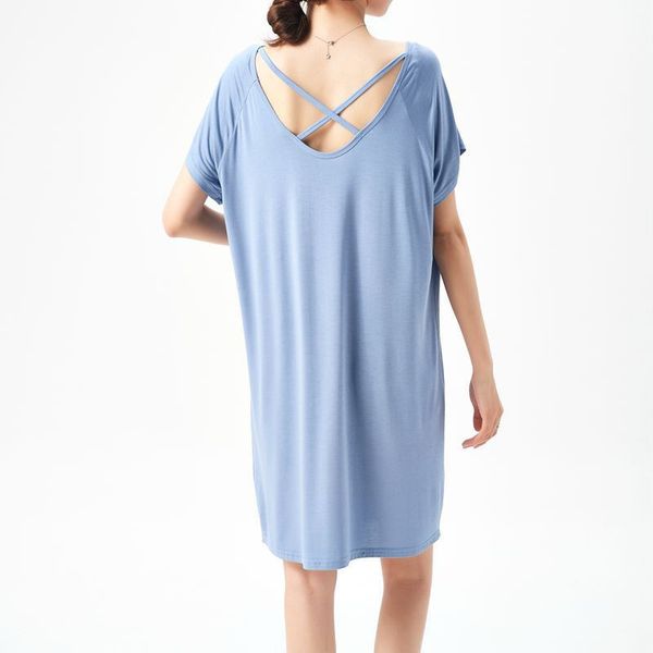 

women's sleepwear women nightgowns summer casual es plus size short sleeve loose home clothes female shirt ujzl, Black;red