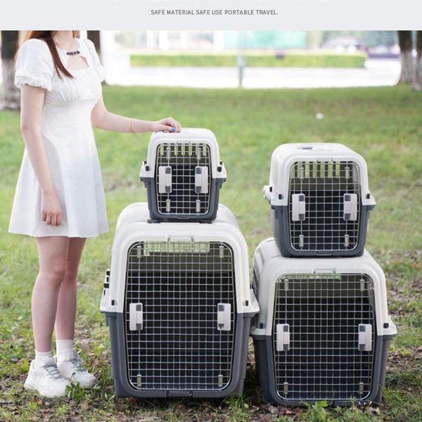 

dog car seat covers pet consignment box plastic air cages airline approved travel transport removable wheels anti-vibration&skid rolling