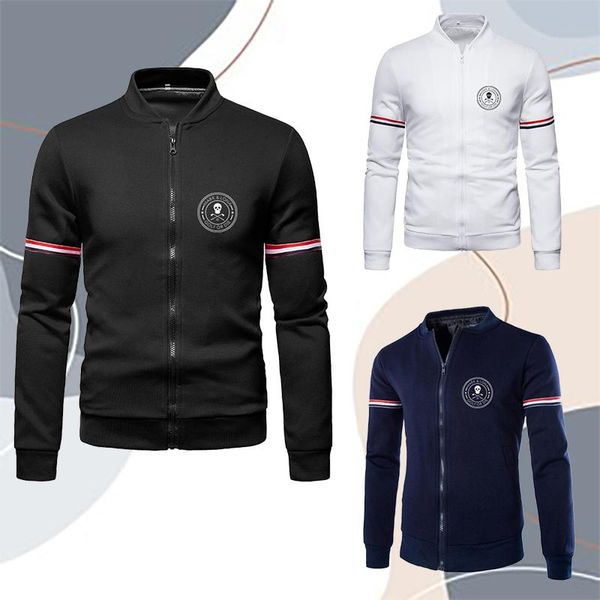 

men's jackets 2021 autumn and winter baseball uniform printed solid color jacket casual fashion all-match plus size s-4xl, Black;brown