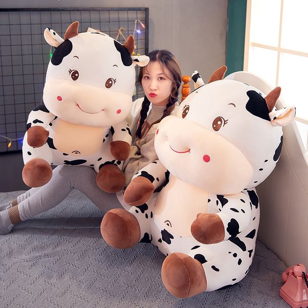 

year of the ox mascot cartoon cow large doll calf pillow cloth plush play gift