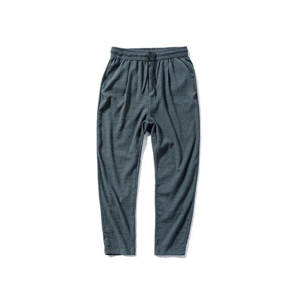 

men's pants ice silk summer air-conditioning youth solid color harem casual nine-point loose, Black