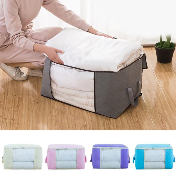 

storage bags large 80l clothes bins foldable closet organizers containers with durable handles household