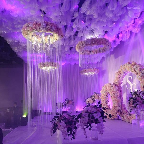 

use hangging only )wedding polyester (polyester) pillar with string for wedding stage walkway stand party decoration1