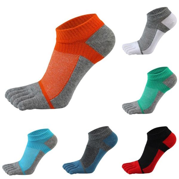

men's socks men pure cotton five finger mens sports breathable comfortable shaping non friction with toes eu 38-44, Black