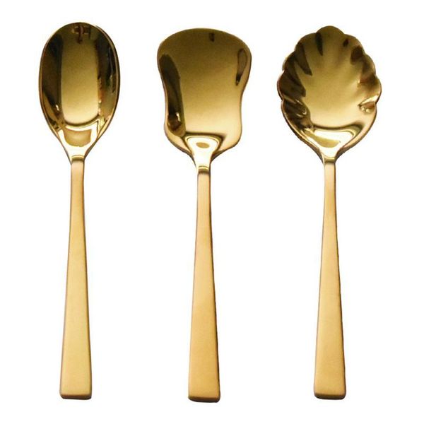 

spoons 3pcs coffee spoon stainless steel teaspoon ice cream sugar kitchen gadget