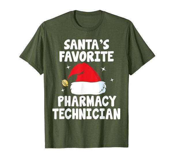 

santa's favorite pharmacy technician funny xmas t-shirt, White;black
