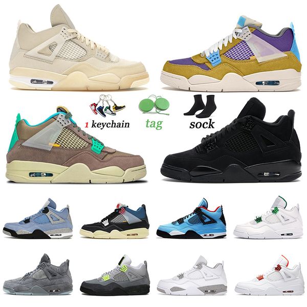 

higt quality jumpman 4s basketball shoes taupe haze air jorden 4 sail white black cat bred fire red off men trainers size 13, White;red