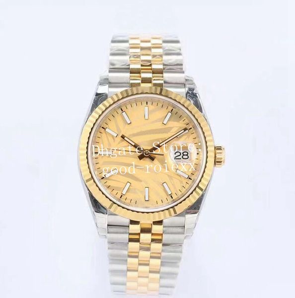

36mm dressing watches men's watch automatic cal.3235 movement eta 126233 men 126231 ew 904l steel jubilee bracelet date ewf yellow gold, Slivery;brown