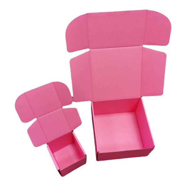 

gift wrap 5/10pcs pink box festival party corrugated christmas storage packing carton jewelry paper supports customized