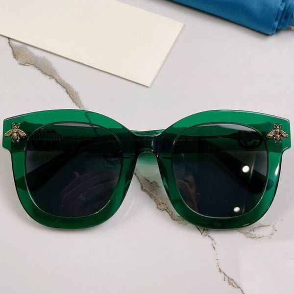 

luxury designer sunglasses womens 0116 oval frame decorated on both sides of small bees imported resin lenses ladies fashion style anti uv40, White;black