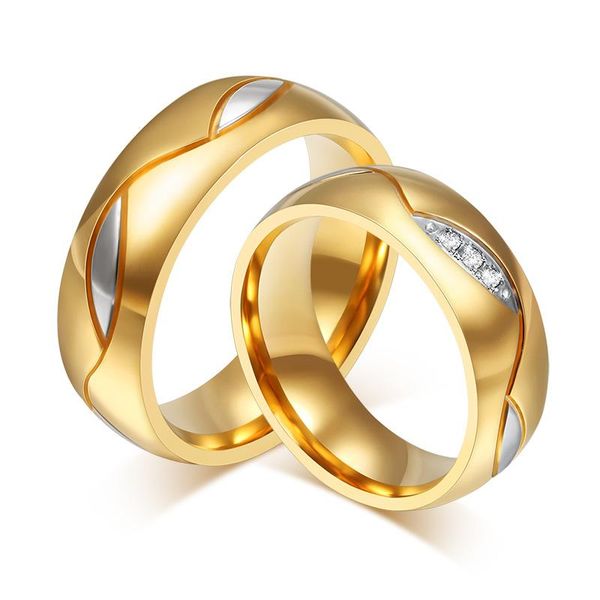 

wedding rings 10pcs/lots wholesale couple ring for women men stainless steel jewelry provide mix size r00096, Slivery;golden