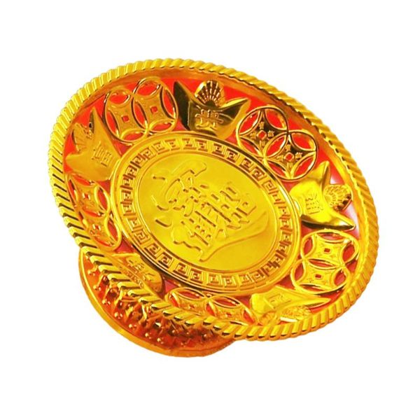 

fragrance lamps 1pc fruit tray practical food serving plate dessert (golden)