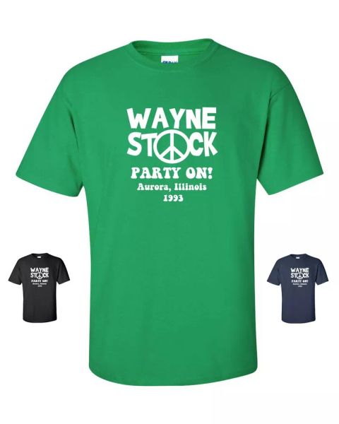 

wayne's stock world party on funny movie humor men's tee shirt 159, White;black