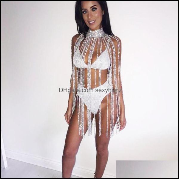 

pendant necklaces & pendants luxury rhinestone crystal bridal handmade wedding shoder halter necklace imitation women pageant party prom jew, Silver