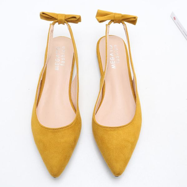 

slippers women's pointed-toe back sandals a- line elastic band bow flat am6n, Black
