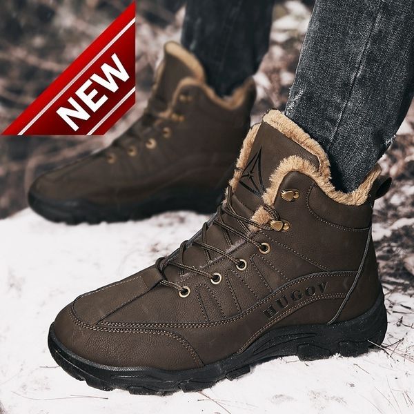 

winter northern snow boots men's new northeast cotton outdoor shoes plush warm and anti-skid mountaineering men, Black