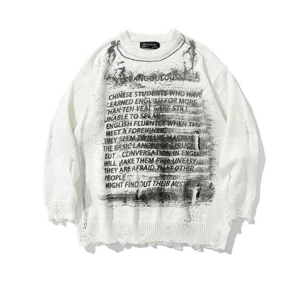 

streetwear harajuku pullover fashion cotton letter long sve clothing oversized sweater men autumn pullovers ropa, White;black