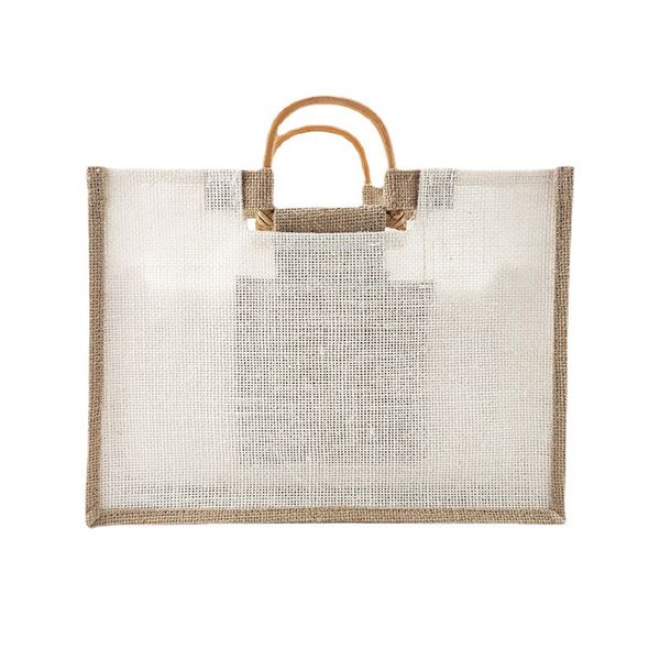 

3pcs stuff sacks women linen white large capacity square handbag