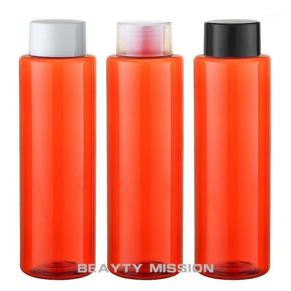 

storage bottles & jars beauty mission 24 pcs/lot 250ml red screw cap bottle, empty plastic cosmetic lotion container with double layer cover