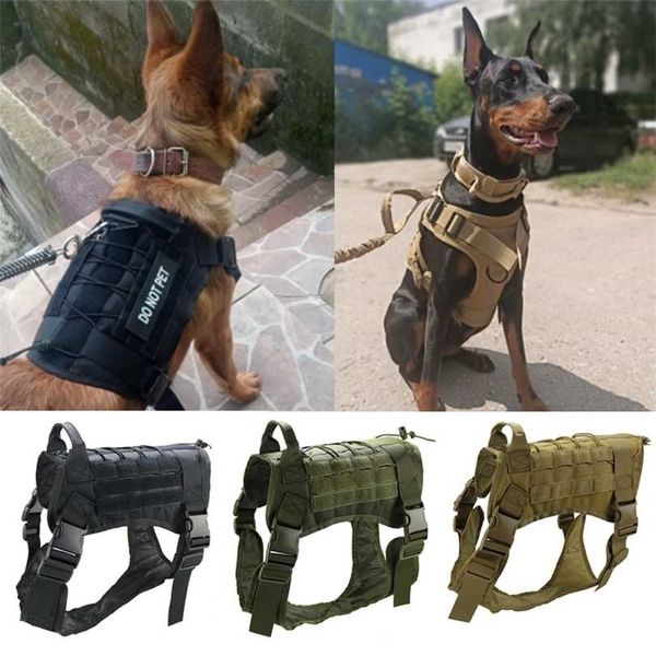 Tactical Dog Harness Militar K9 Service Roupas Vest Big S para Médio S 211022