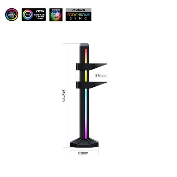 

vertical bracket 5v argb 3pin belief lamp use for graphics card support vga holder fans & coolings