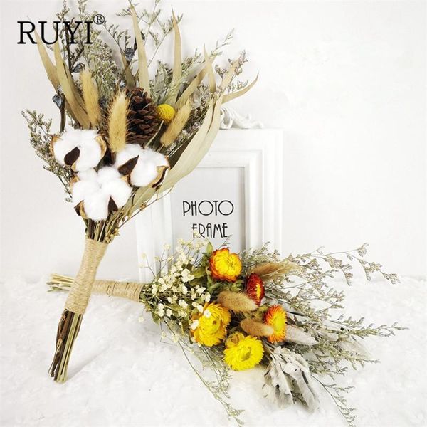 

dried flowers arrangement floral gypsophila cotton mix bouquet home decoration valentine's day gifts girlfriend diy crafts decorative &