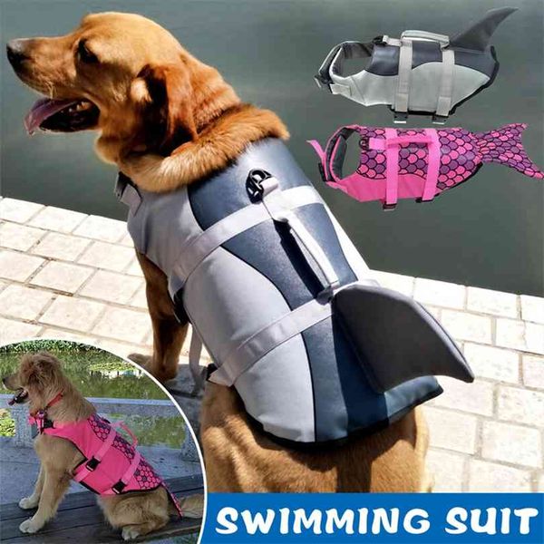 Hundeschwimmweste Saver Weste Hai Meerjungfrau Sommerkleidung Badeanzug Sicherheitskleidung Heimtierbedarf Westen für S 210914