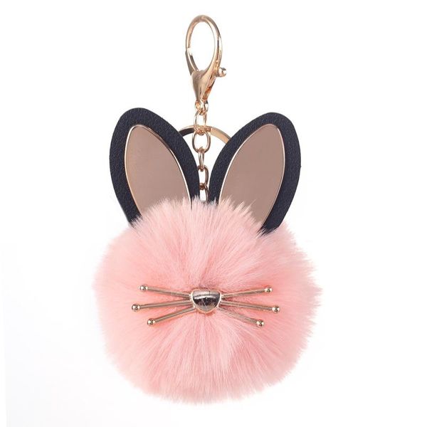 

keychains fashion cat fur ball keychain wool-like women's bag automobile hanging ornament accessories, Silver