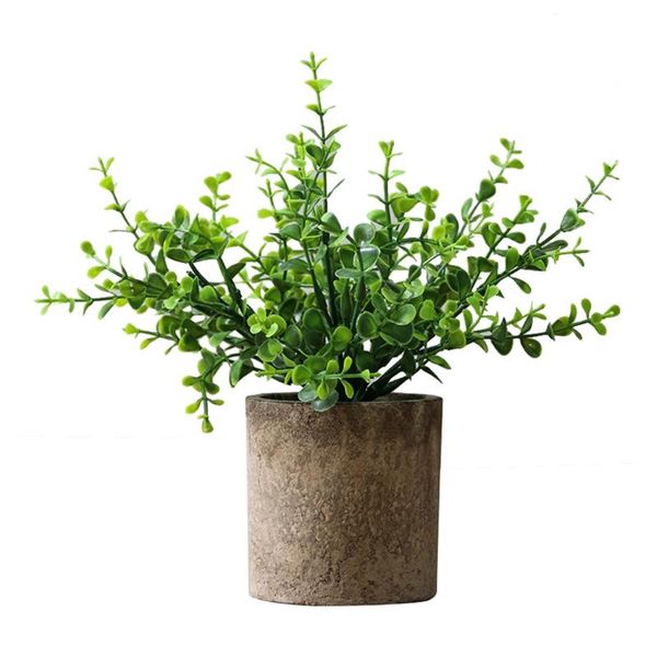 

decorative flowers & wreaths 1pc artificial plants potted bonsai green eucalyptus fake ornaments home garden party el decoration