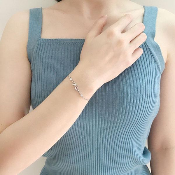 

charm bracelets designer charms bracelet anime flash zircon flowers for women jewelry accessories wholesale bulk pulseras mujer 2021, Golden;silver