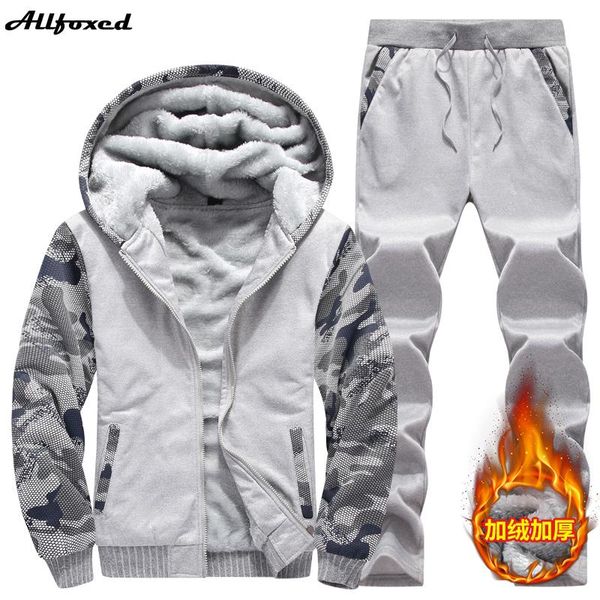 

men's hoodies & sweatshirts large size men tracksuits winter hooded thick warm coat casual windproof long sleeve, Black