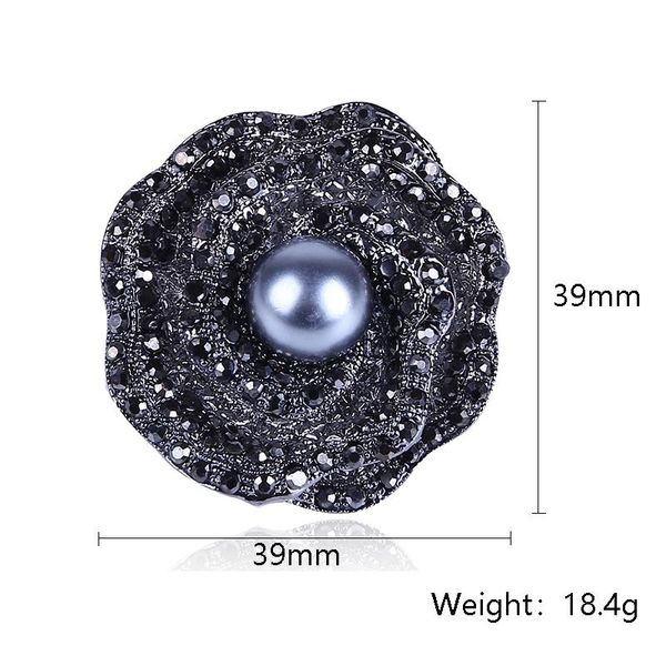 

pins, brooches beadsland pearl flower alloy brooch fashion accessories, Gray