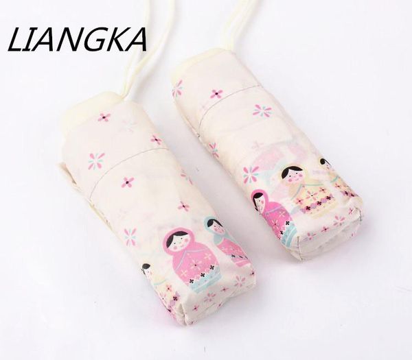 

umbrellas liangka small refreshing goddess porcelain doll, umbrella folding pocket, ultra light umbrella, sunshade, sun protection and