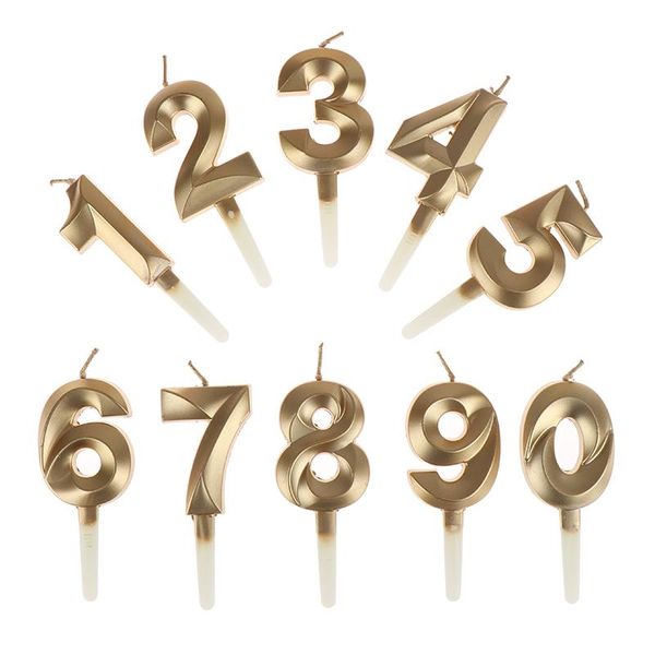 

other festive & party supplies 1pc 0-9 digital cake candles metallic in for birthday wedding decoration