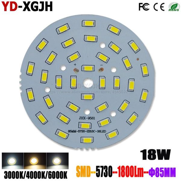 

light beads 10pcs led pcb board plate lamp panel aluminum heat sink 18w 85mm circle rectangle chip base indoor and outdoor lighting