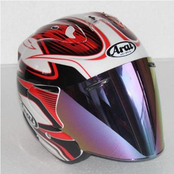 

motorcycle helmets half helmet outdoor sport men and women red color racing four seasons personality open face