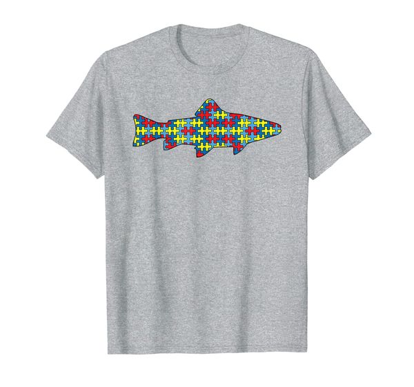 

guppy autism awareness kids rainbow fish puzzle day mom gift t-shirt, White;black