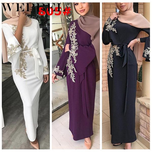 

casual dresses wepbel women dress muslim abaya floral lace fashion full sleeve islamic ladies long maxi, Black;gray