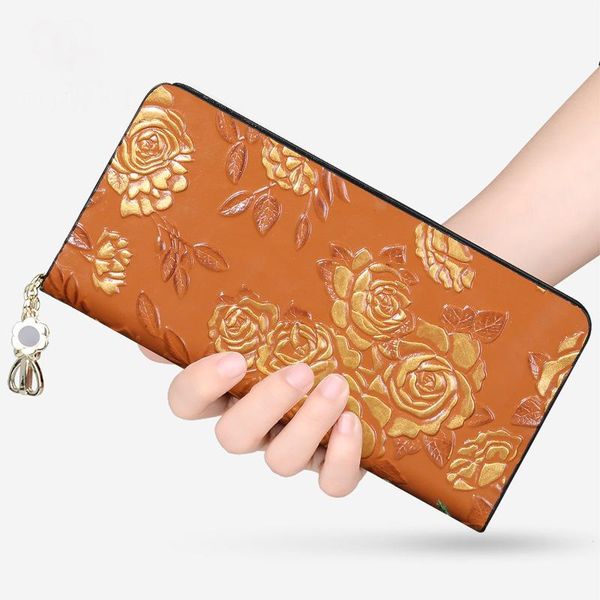 

women's multi-functional long zipper handbag wallets, Red;black