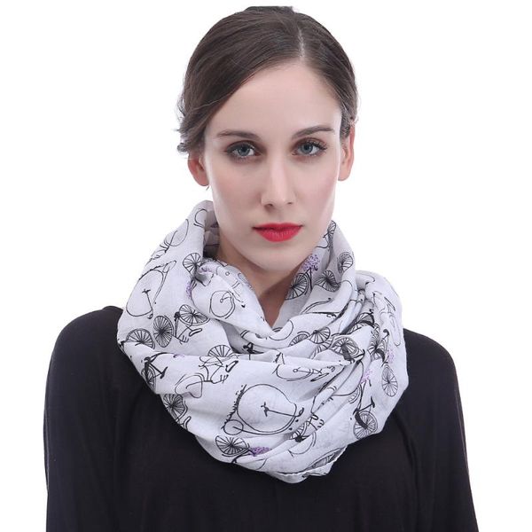 

scarves bicycle bike print women's infinity scarf wrap soft lightweight for all seasons, Blue;gray