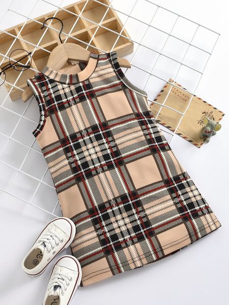 

toddler girls tartan tank dress she, Red;yellow