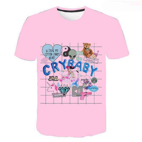 Sänger Melanie Martinez T-Shirt Übergroßen Oansatz Tops Harajuku Kurzarm Coole Mode Casual Plus Größe T Tops G1217