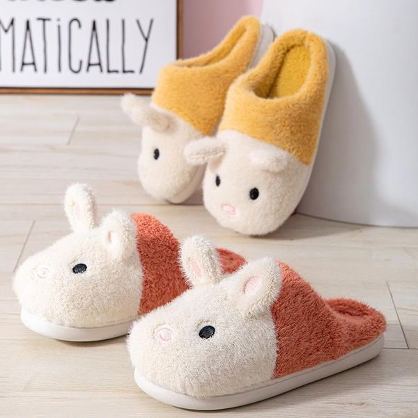 

slippers mljufee women velvet winter short plush yellow color cartoon cute solid fuzzy cozy home bedroom, Black