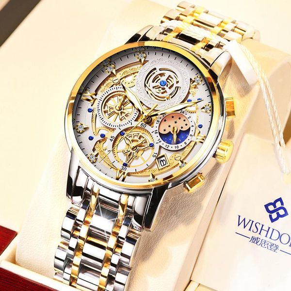 

wristwatches doit men watch big dial sport watches mens chronograph quartz wristwatch date male clo rgio masculino, Slivery;brown